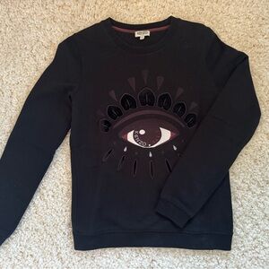 Kenzo eye embroidered cotton sweater xs black